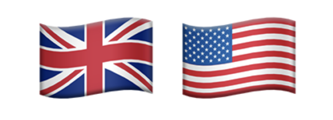 Britische und US amerikanische Fahnen