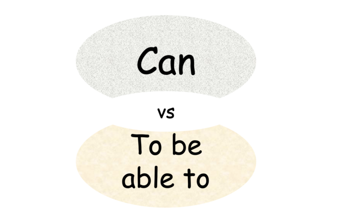 Die Wörter "can" und "to be able to" in Blasen
